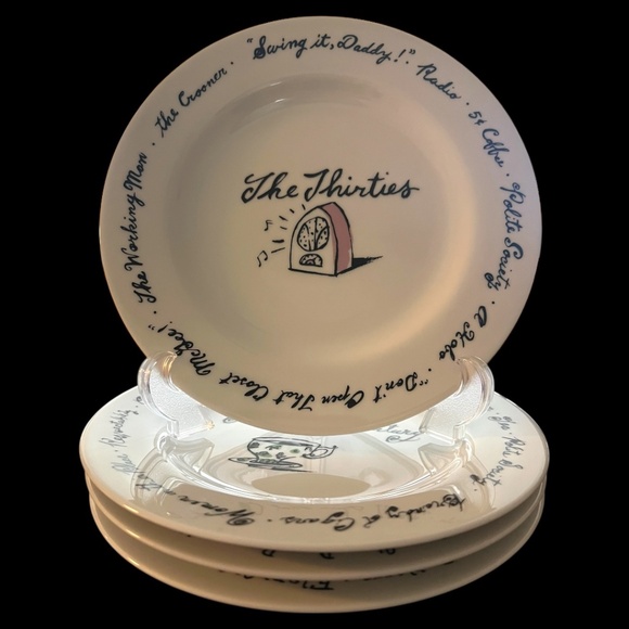 Pottery Barn Millennium Series Decades Salad/Dessert Plates Set (A) of 4 - Picture 6 of 7